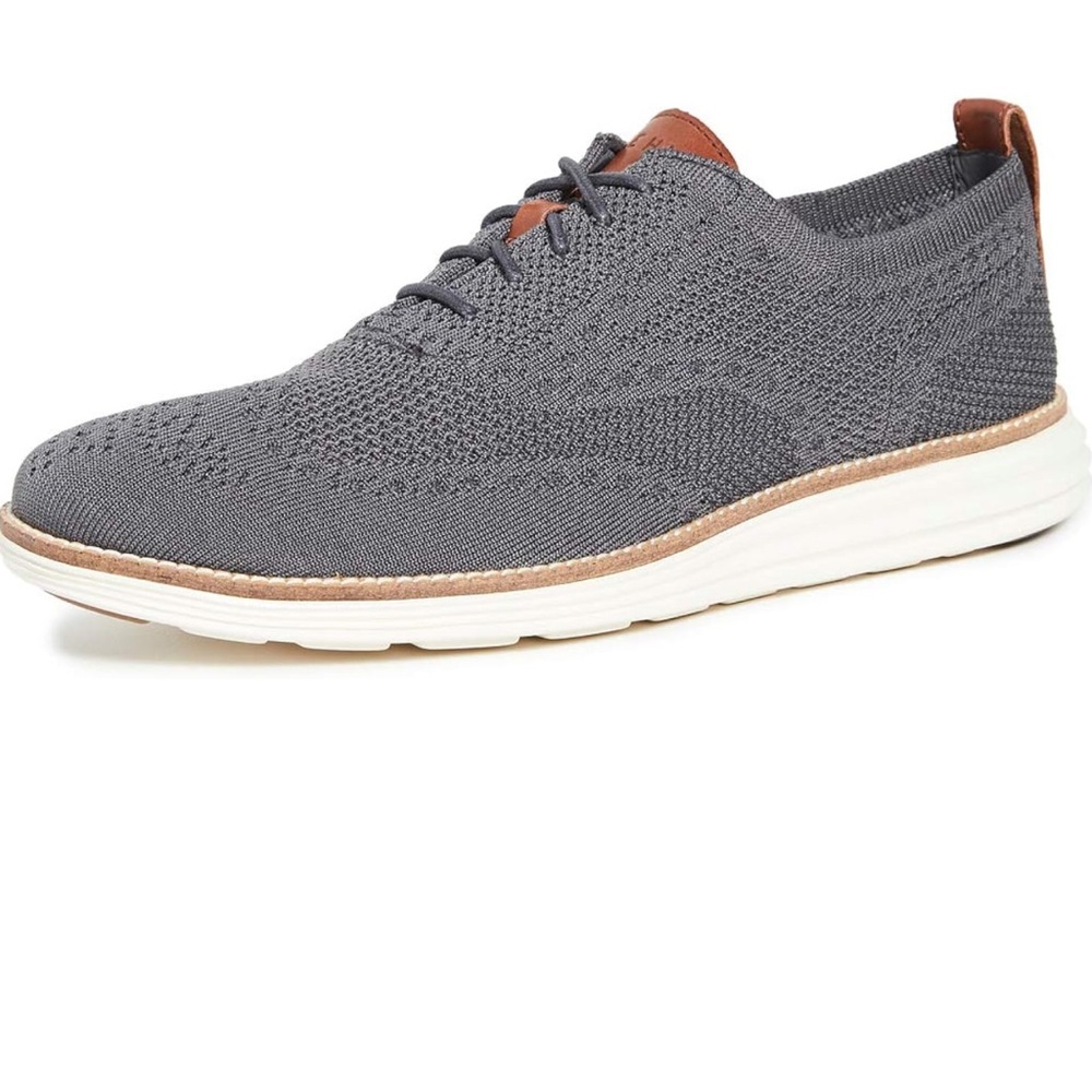Cole Haan Gray Knit Casual Oxford with Brown Accents